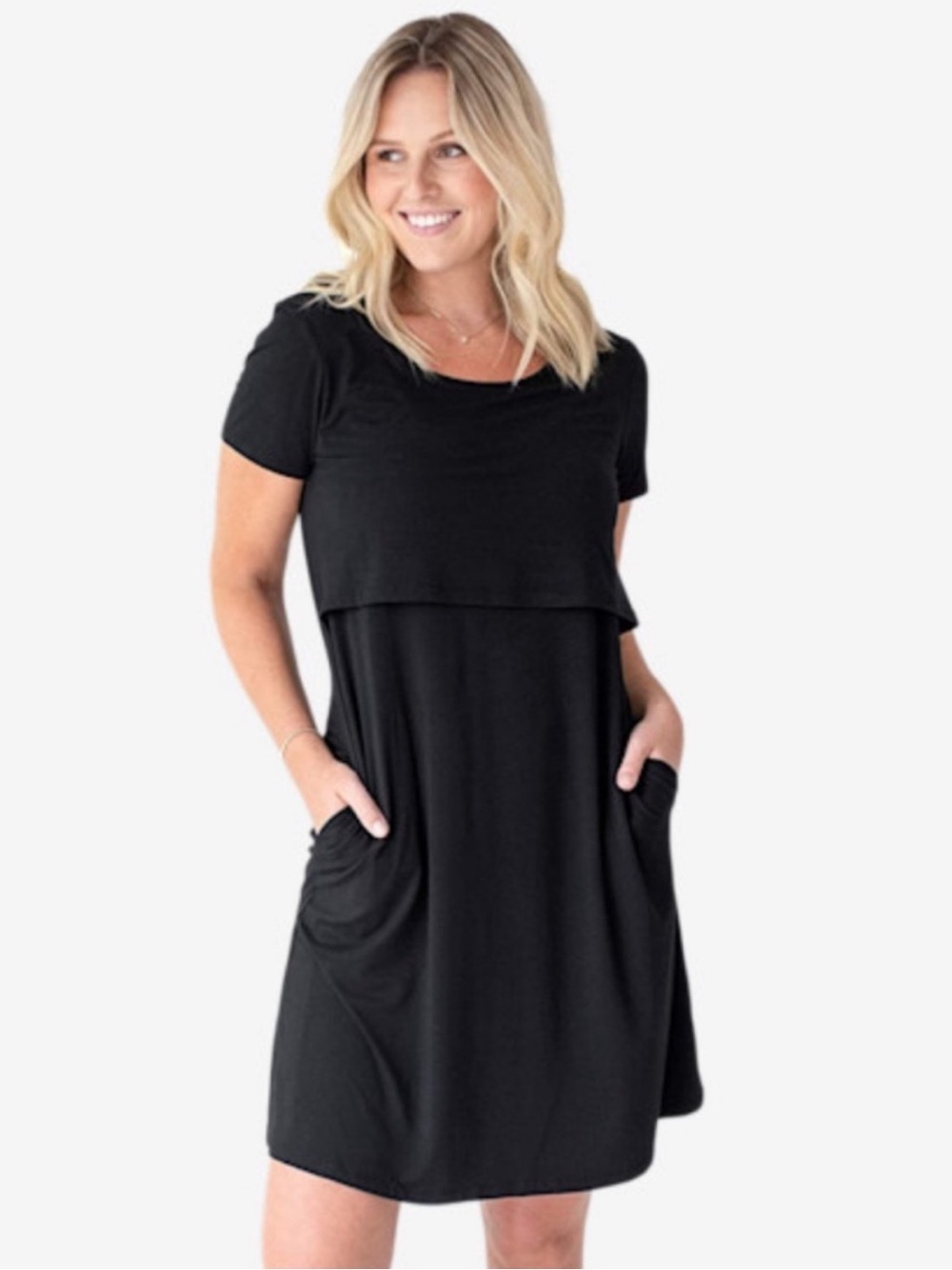 Kindred Bravely Eleanora Maternity and Nursing Dress Black Panel XL